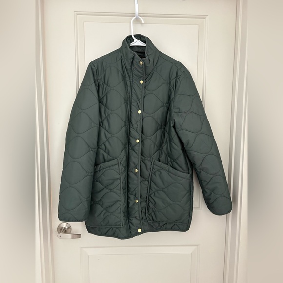 Quince Dark Green Quilted Jacket - Picture 3 of 7